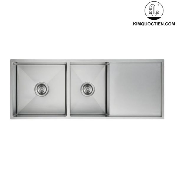 Chậu rửa chén bát inox 2 hố chậu và 1 bàn chờ là lựa chọn hàng đầu của hộ gia đình đông thành viên