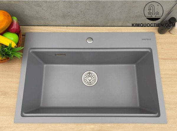 Chậu rửa chén Hafele phiên bản màu xám có thành phần đá tự nhiên