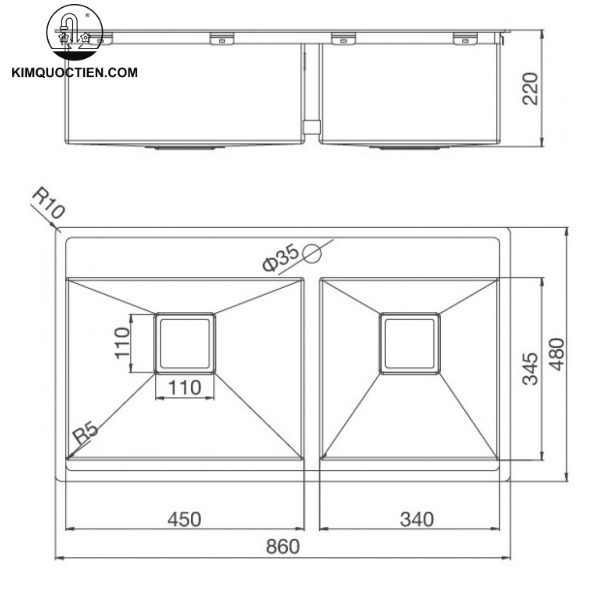 Chậu Rửa Chén MALLOCA MS 6304T INOX 304 chính hãng thiết kế tinh tế