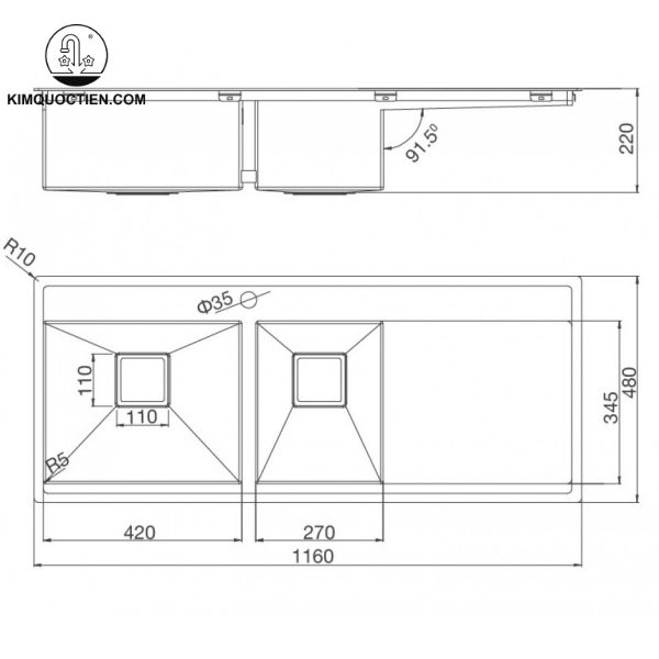 Chậu Rửa Chén MALLOCA MS 6306T INOX 304 chính hãng độ bền vượt trội