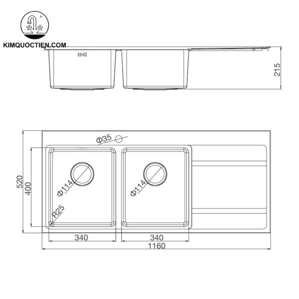 Chậu Rửa Chén MALLOCA MS 7818 INOX 304 chính hãng, độ bền cao