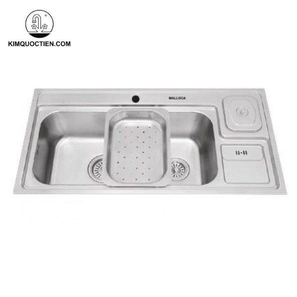 Chậu Rửa Chén MALLOCA MS 8809 N INOX 304 thiết kế hai ngăn rộng rãi