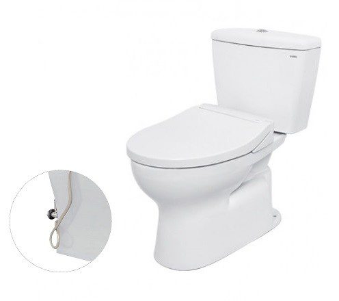 Bồn Cầu TOTO CS300DRE2#W 2 Khối Nắp Rửa Cơ TCW07S