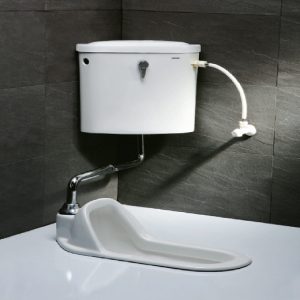 Bồn Cầu Xổm CAESAR CT1250 Kèm Thùng Nước Treo Tường