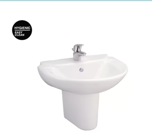 Chậu Rửa Lavabo COTTO C0237/C4201 Treo Tường Kèm Chân Ngắn