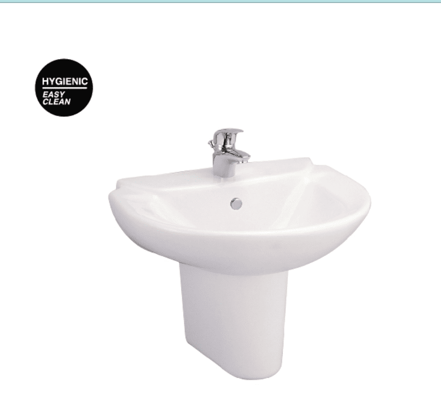 Chậu Rửa Lavabo COTTO C0237/C4201 Treo Tường Kèm Chân Ngắn