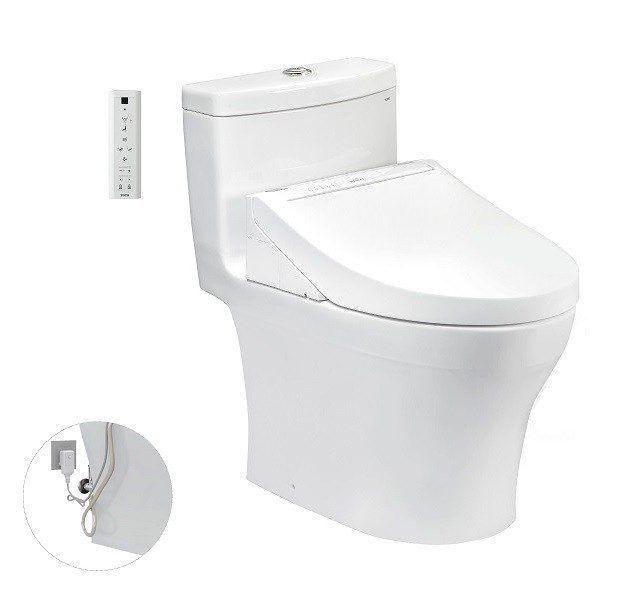 Bồn Cầu Điện Tử TOTO MS889DRW14#XW Kèm Nắp Rửa Điện Tử WASHLET Dòng C5 - TCF24410AAA (220V)
