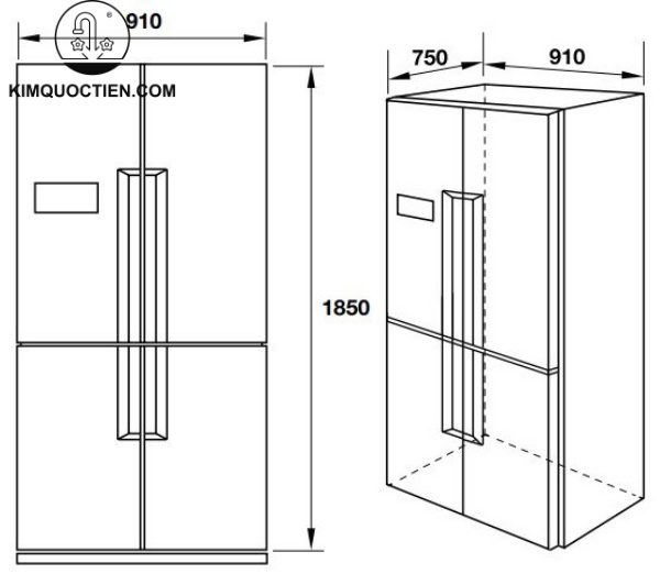 Tủ lạnh Hafele HF-SBSIB 539.16.230