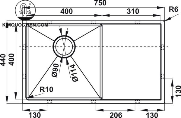 Chậu rửa bát Hafele HS21-SSD1S60