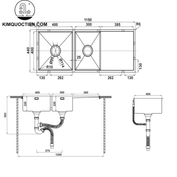 Chậu rửa bát Hafele HS21-SSD2S90L
