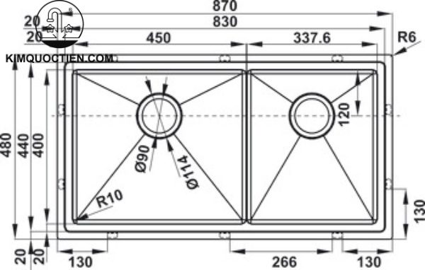 Bộ chậu inox Hafele 567.94.039