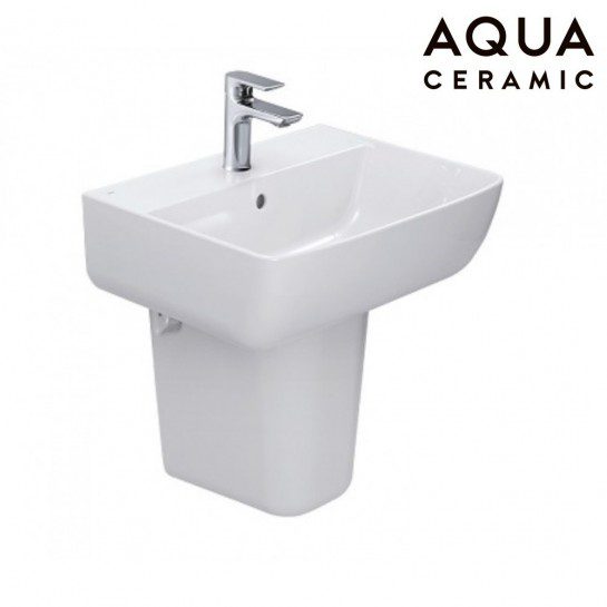 Chậu Rửa Lavabo INAX AL-312V/L-298VC Kèm Chân Ngắn Treo Tường Aqua Ceramic