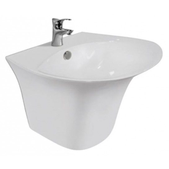 Lavabo VIGLACERA V63 Treo Tường Liền Khối Chân Ngắn