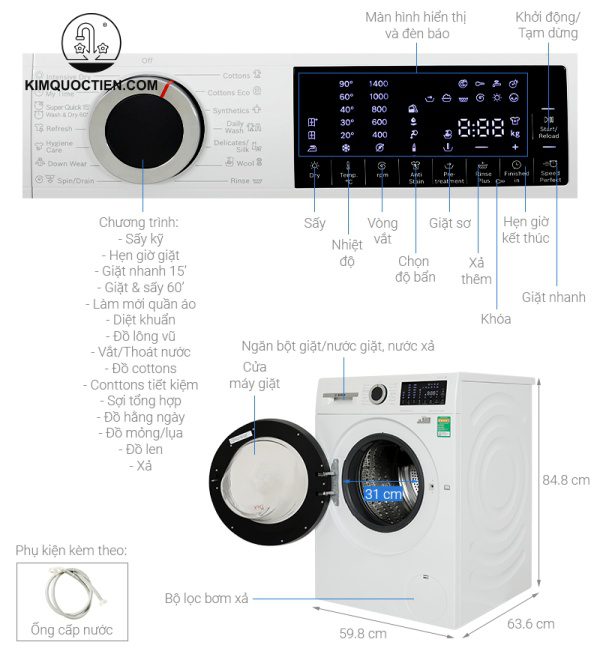 Máy giặt sấy Bosch Serie 6 WNA254U0SG