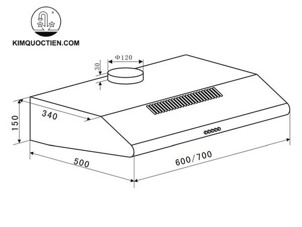 Máy hút mùi âm tủ Eurosun EH-60CF19B