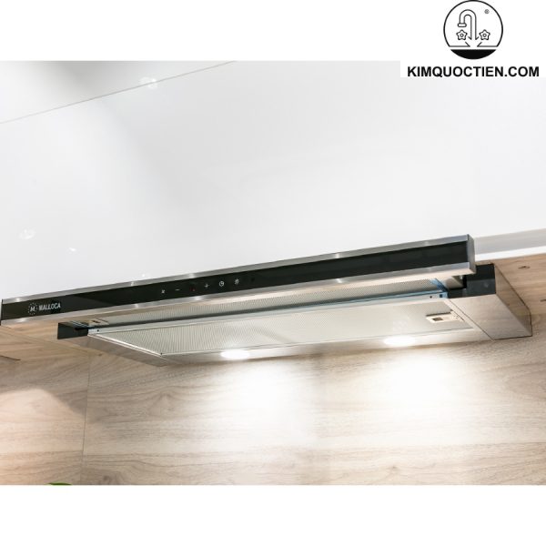 Lưới hút kéo dãn linh hoạt và đèn LED hiện đại của Malloca K1507 TC hỗ trợ hút ẩm hiệu quả
