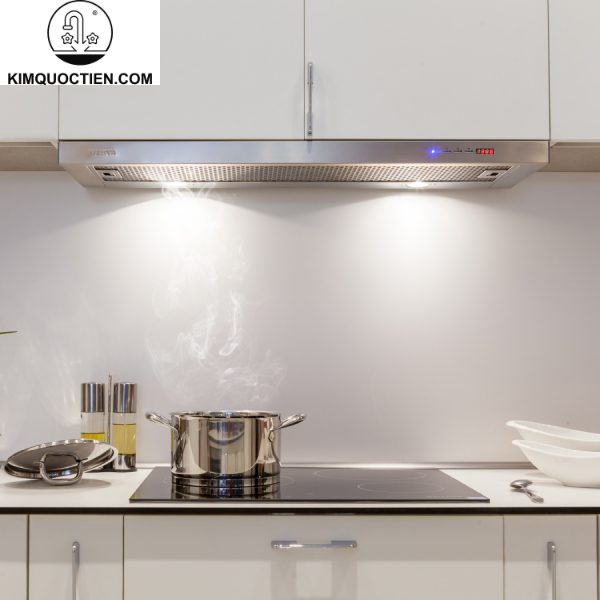 Máy hút mùi Malloca K1509 với thiết kế âm tủ tinh tế, phù hợp cho không gian bếp hiện đại.