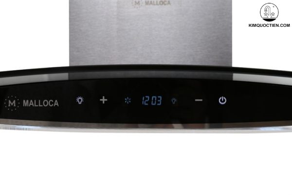 Máy hút mùi MALLOCA MC 1070 áp tường có bảng điều khiển cảm ứng của MC 1070 với ánh sáng LED nổi bật