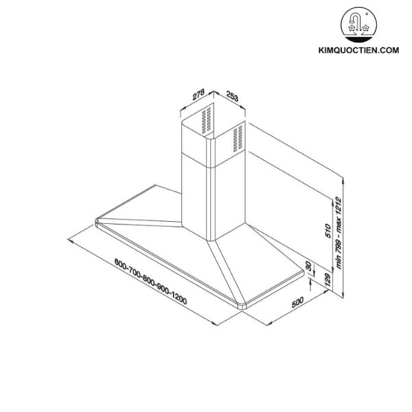 Máy được thiết kế với đồng ống thoát lớn giúp loại bỏ mùi hiệu quả, phù hợp sử dụng cho những căn bếp có diện tích lớn