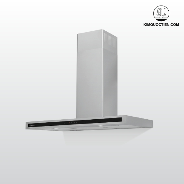Máy hút mùi Malloca ZETA K1573 áp tường với thiết kế inox và kính đen sang trọng, điều khiển cảm ứng 5 tốc độ và chức năng hẹn giờ, mang đến không gian bếp hiện đại và tiện nghi.