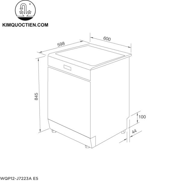 Máy rửa chén Malloca WQP12-J7223A E5