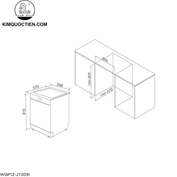 Máy rửa chén âm tủ Malloca WQP12-J7309I