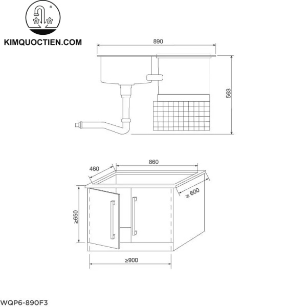 Máy rửa chén Malloca WQP6-890F3