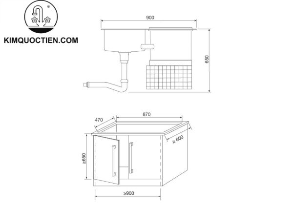 Máy rửa chén tích hợp chậu rửa Malloca WQP6-890F4 