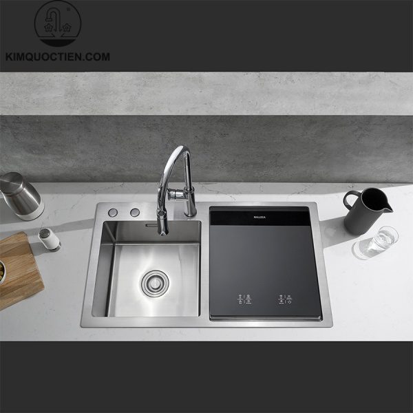 Máy rửa chén tích hợp chậu rửa Malloca WQP6-890F4 