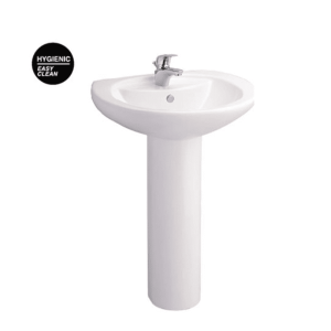 Chậu Rửa Lavabo COTTO C0107/C411 Treo Tường Kèm Chân Dài