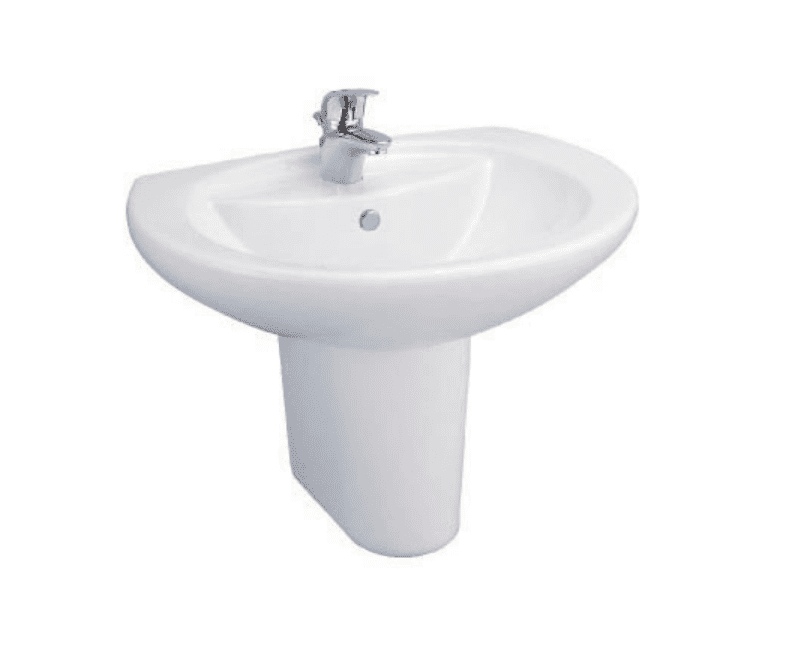 Chậu Rửa Lavabo COTTO C0107/C4201 Treo Tường Kèm Chân Ngắn