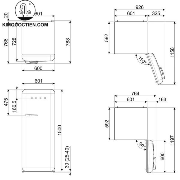 tủ lạnh Smeg FAB28RCR5