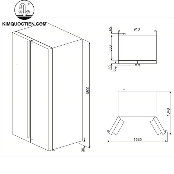 Tủ lạnh Smeg Side-by-Side SBS660X
