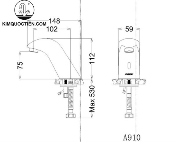 Vòi chậu lavabo cảm ứng Caesar A910