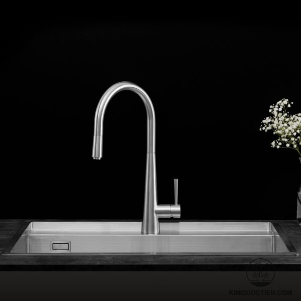 Vòi Chậu Rửa Chén MALLOCA K095-SS Nóng Lạnh Dây Rút