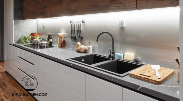 Vòi Chậu Rửa Chén MALLOCA MF-040 Nóng Lạnh Màu Đen