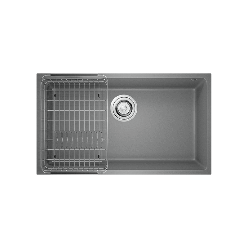 Chậu Rửa Chén KONOX NAROS 760S Grey Đá Granite 1 Hộc 760mm