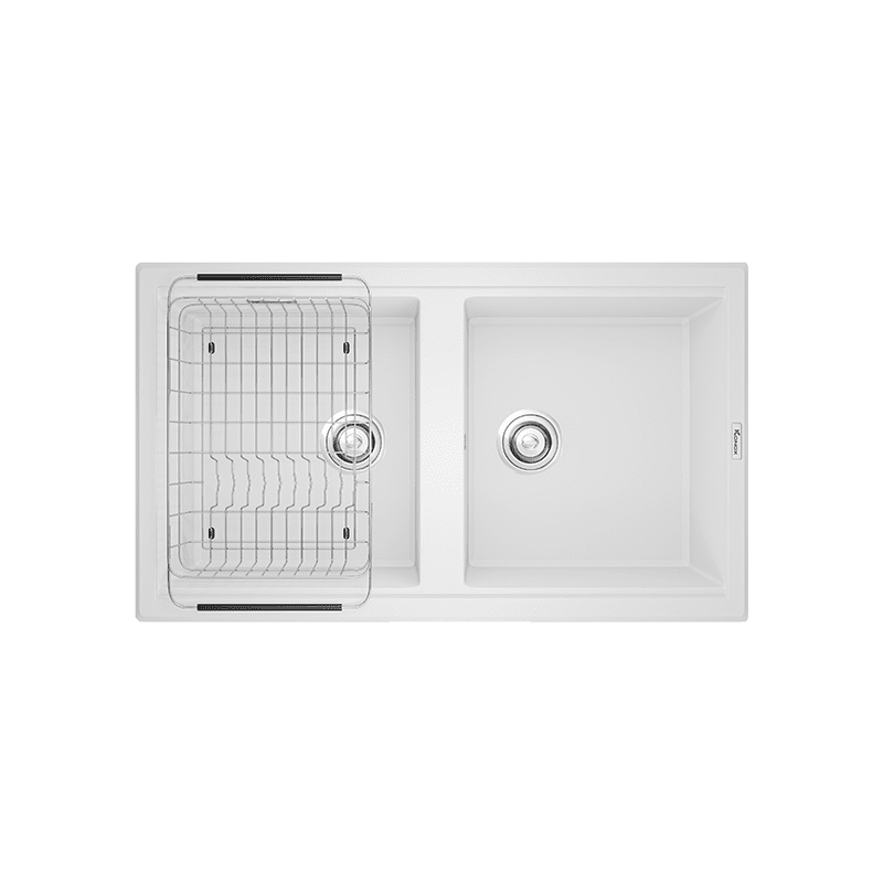 Chậu Rửa Chén KONOX PHOENIX 860 White Silver 2 Hộc Màu Trắng