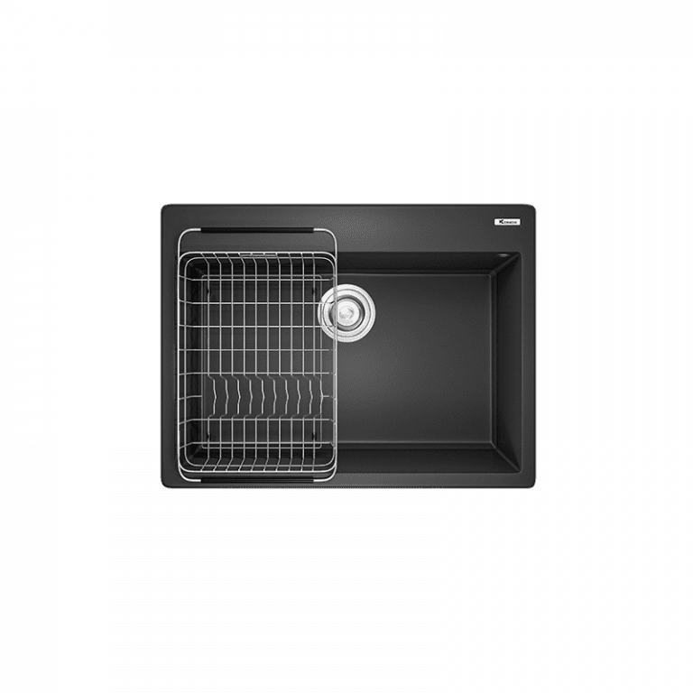 Chậu Rửa Chén KONOX Ruvita 680 Black Đá Granite 1 Hộc 680mm