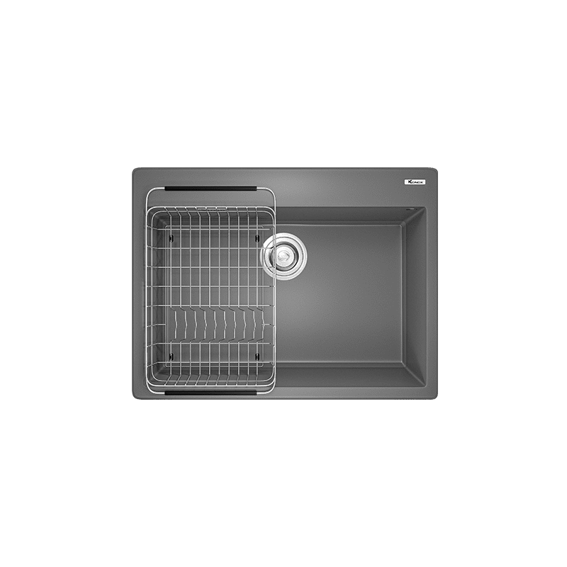 Chậu Rửa Chén KONOX Ruvita 680 Grey Đá Granite 1 Hộc 680mm