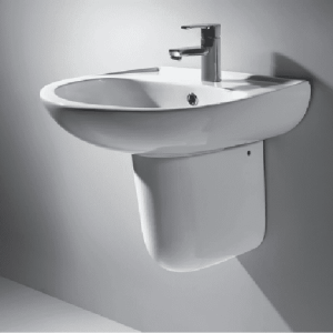 Chậu Rửa Lavabo BELLO BB - 800312 Treo Tường Kèm Chân Ngắn