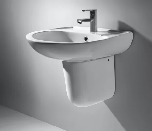 Chậu Rửa Lavabo BELLO BB - 800312 Treo Tường Kèm Chân Ngắn