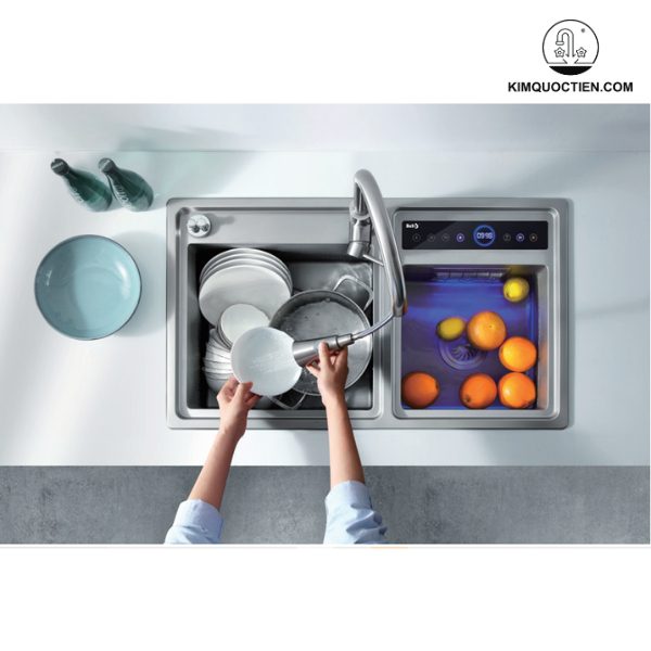 Chậu rửa chén BELLO BL-C005 tích hợp máy sục ozone có thiết kế sang trọng, chất liệu inox bền bỉ và an toàn