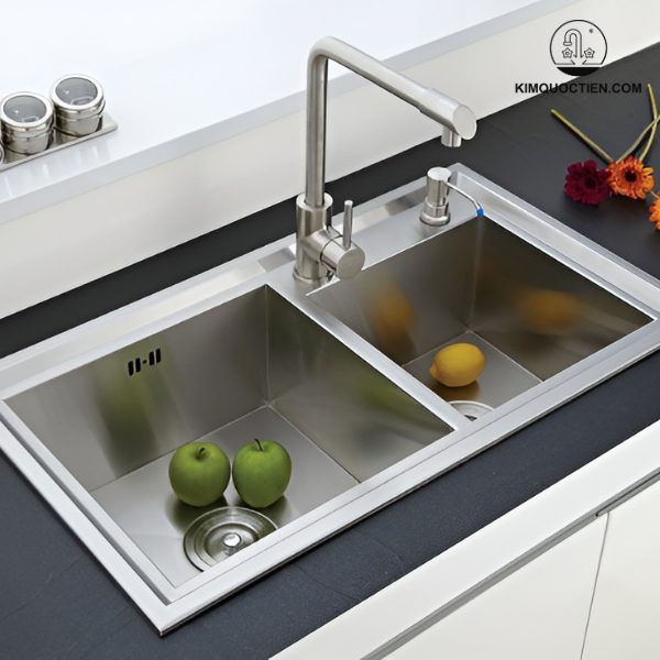 Chậu rửa chén Bello BL-C490 2 hộc bền bỉ và an toàn tuyệt đối với chất liệu inox 304 cao cấp