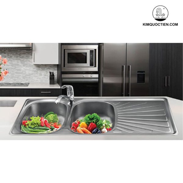 Chậu rửa chén Đại Thành DX11153 (RA23) mang đến trải nghiệm yên tĩnh với đáy phun sơn tĩnh điện, cùng hệ thống thoát nước thông minh.