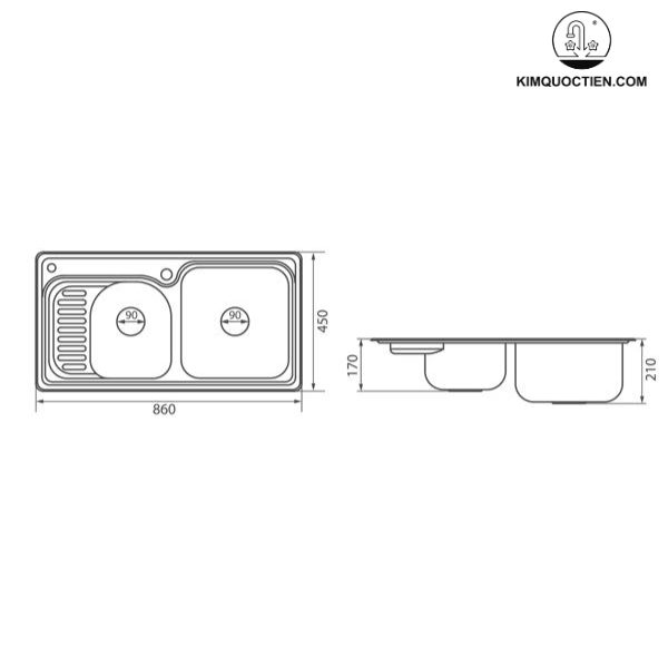 Thiết kế một ngăn lớn và một ngăn nhỏ với công nghệ dập sâu nguyên khối mang đến độ vững chắc và bền bỉ, an toàn cho người dùng