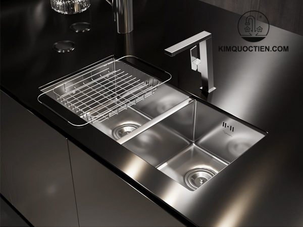 Chậu Rửa Chén KONOX CUBE 7544DU 2 Hộc chất liệu PVC cao cấp, chịu va đập và nhiệt độ cao