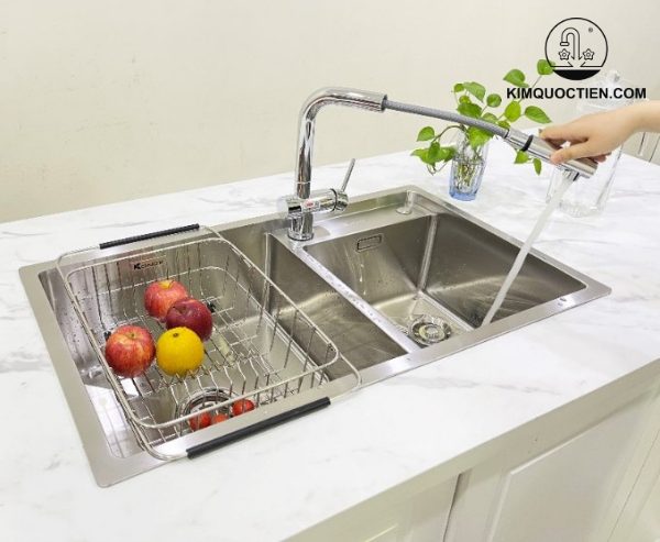 Chậu Rửa Chén KONOX KN7847DO 2 Hộc lòng chậu sâu, thiết kế tinh tế