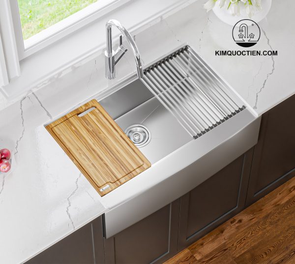 Chậu Rửa Chén KONOX KN8051AS Curve Inox 1 Hộc thiết kế tinh tế hiện đại