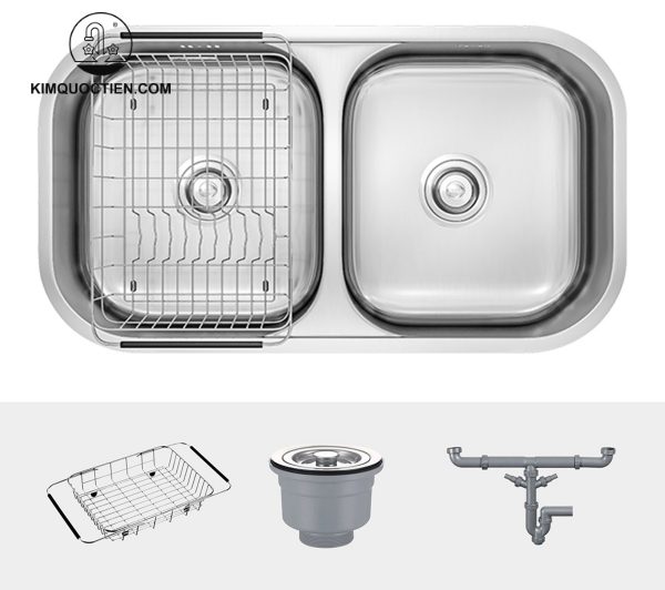 Chậu Rửa Chén KONOX KN8246DUA 2 Hộc chính hãng, độ bền tốt